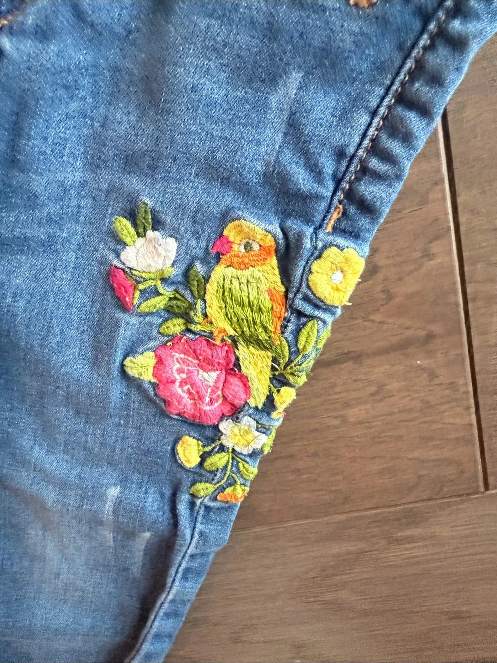 Mayoral Yellow Ruffle Tank with Embroidered Blue Jeans